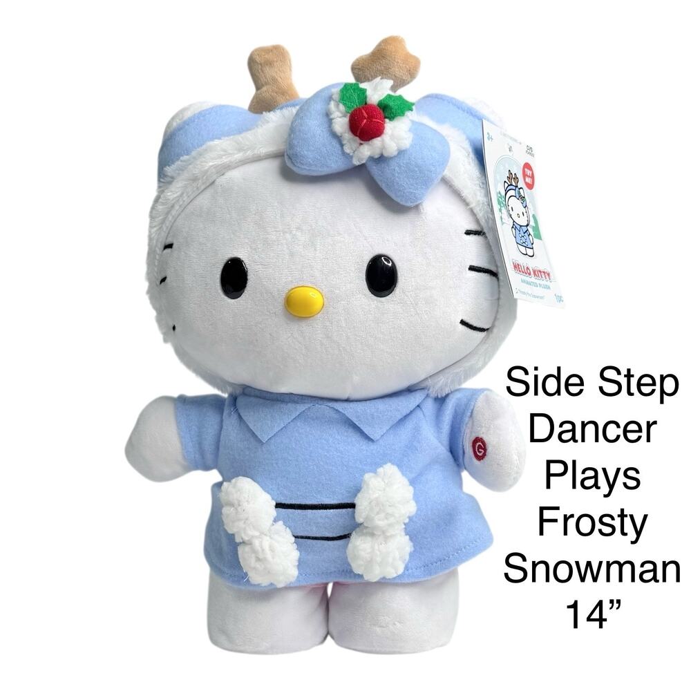 Hello Kitty Animated Plush Christmas Reindeer Side Stepper Music Frosty Snowman